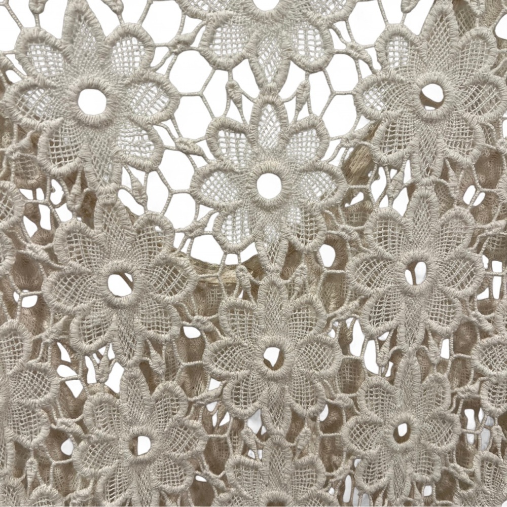 💥SALE! INC International Concepts Cream Crochet Floral tunic/coverup - Picture 6 of 6